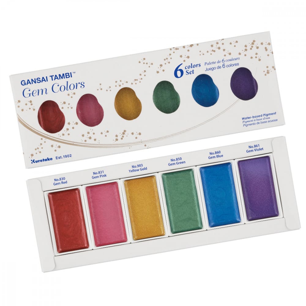 Aquarela Kuretake Gansai Tambi 06 Gem Colors