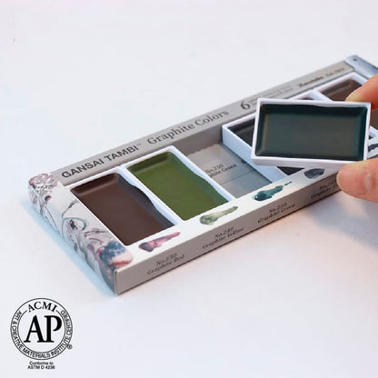 Aquarela Kuretake Gansai Tambi 06 Graphite Colors
