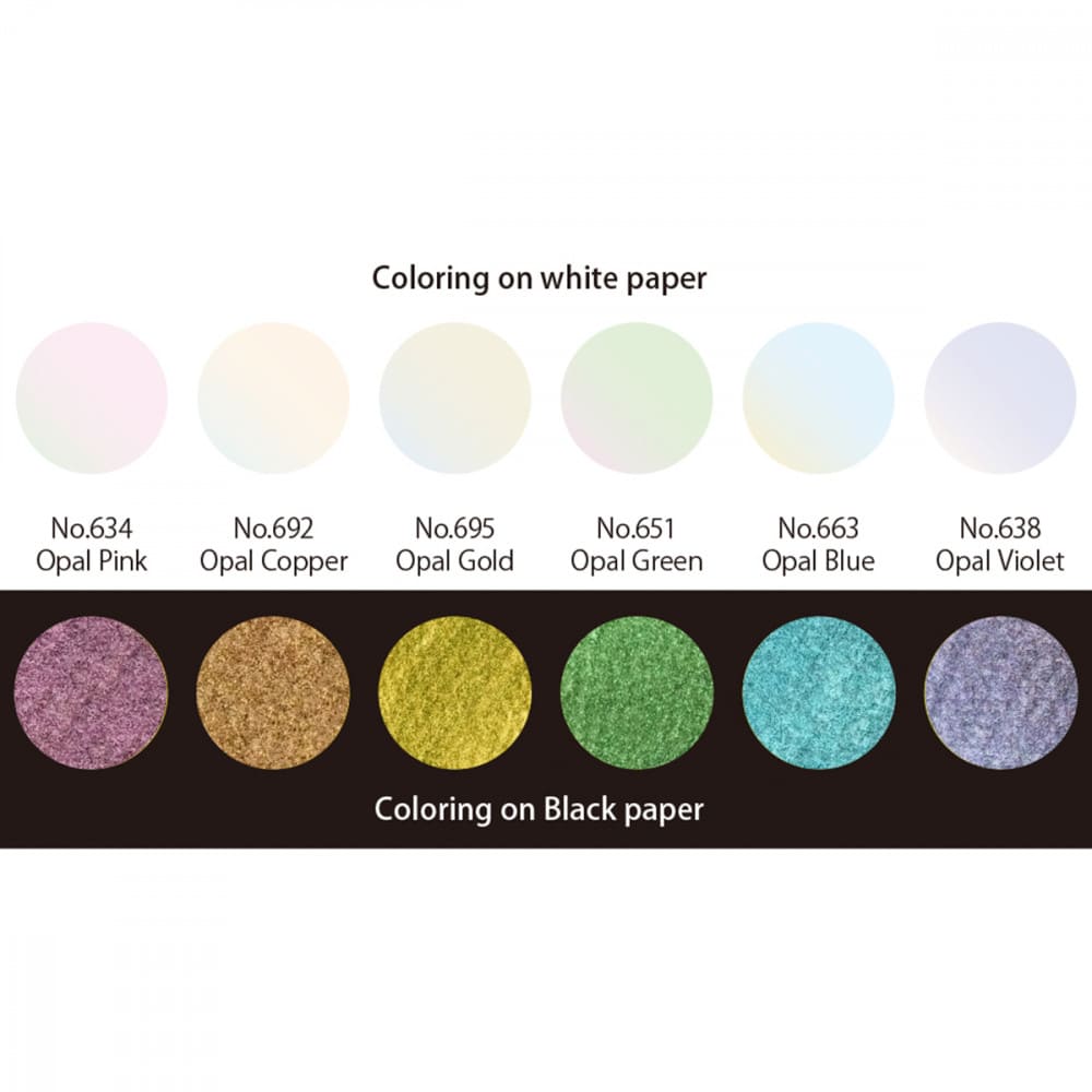 Aquarela Kuretake Gansai Tambi 06 Opal Colors