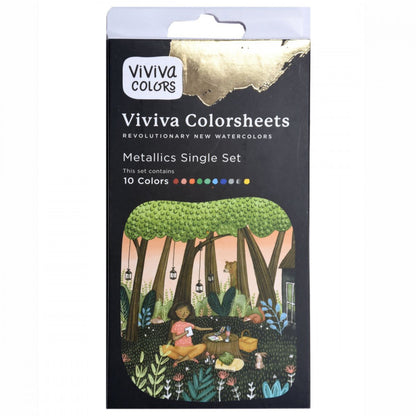 Aquarela Viviva Colorsheets Mettalic 10 Peças