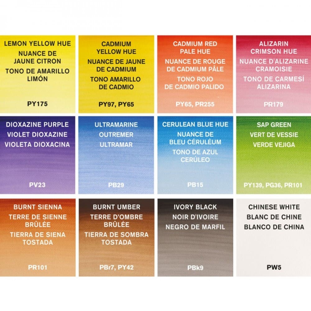 tinta aquarela winsor & newton cotman 12 cores
