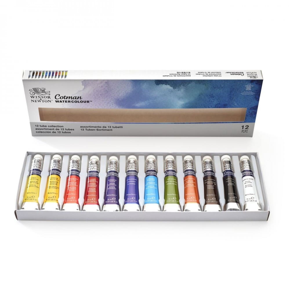 tinta aquarela winsor & newton cotman 12 cores
