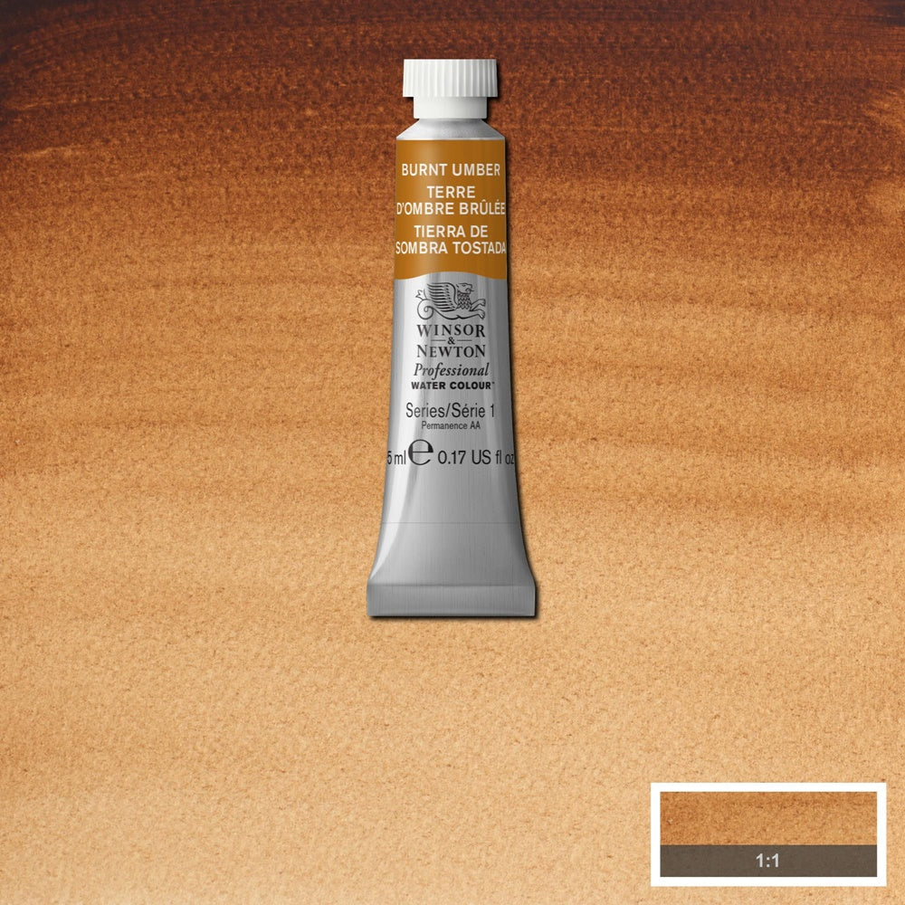 Tinta Aquarela Profissional Winsor & Newton Tubo 5ml S1 076 Burnt Umber