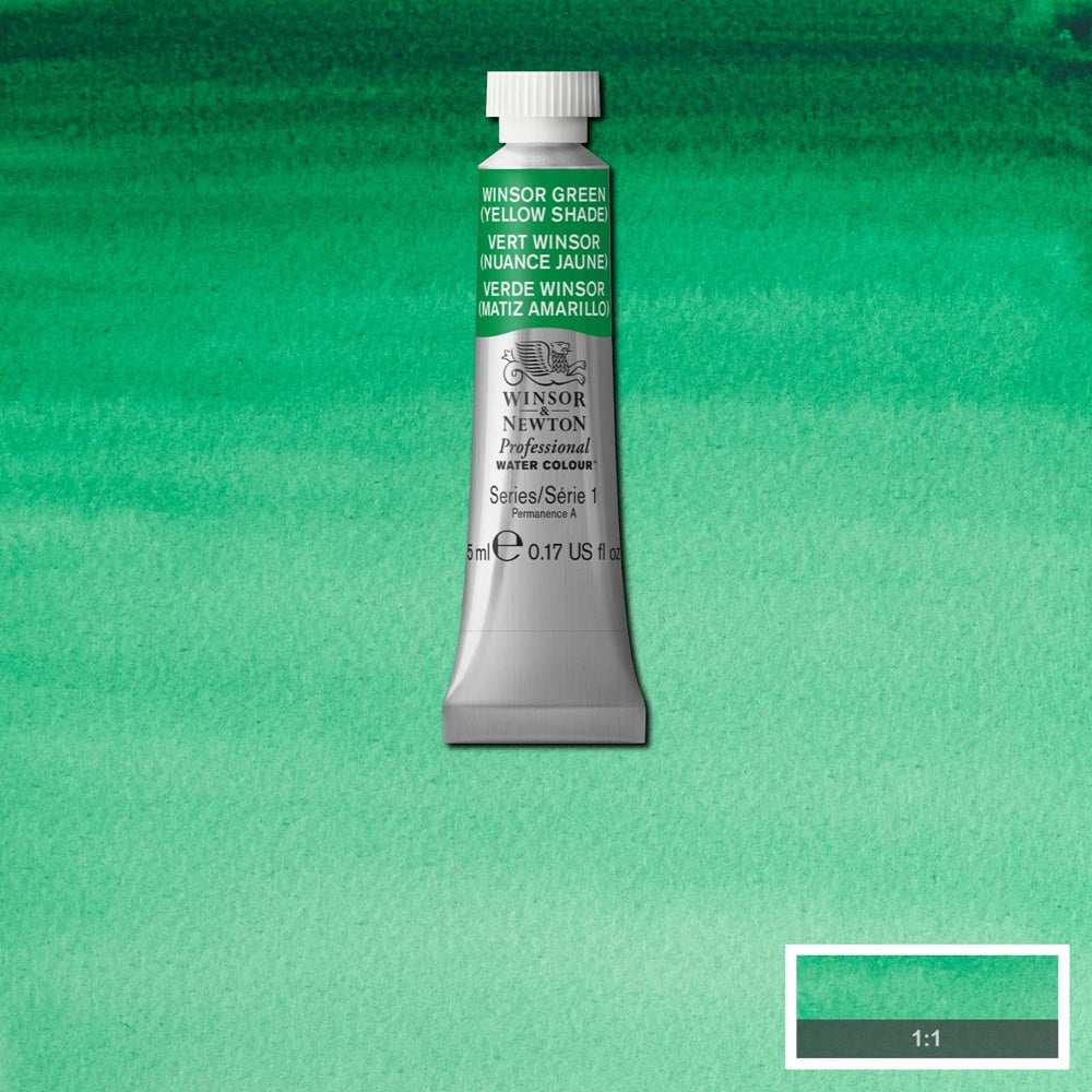 Tinta Aquarela Profissional Winsor & Newton Tubo 5ml S1 721 Winsor Green (Yellow Shade)