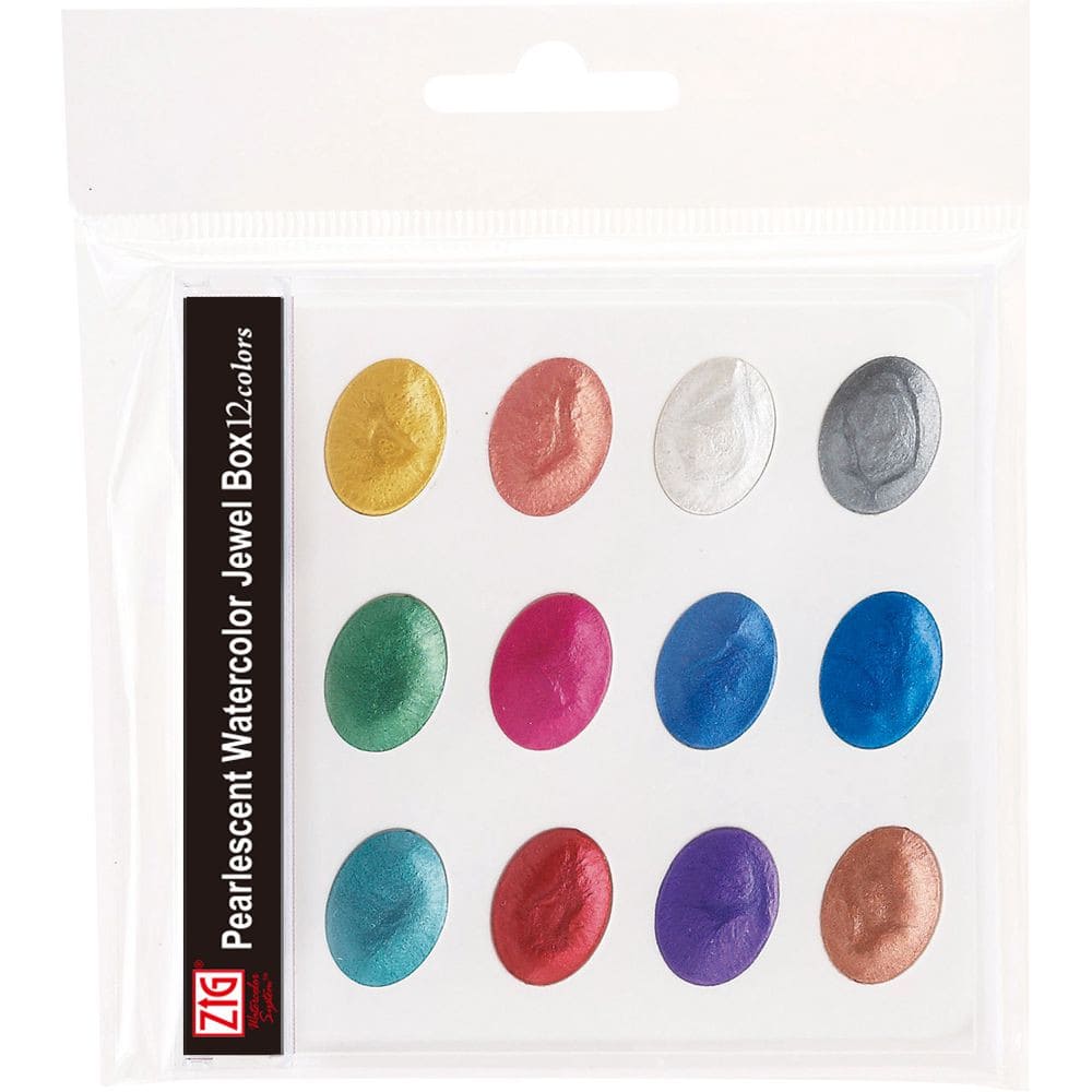 Aquarela Zig Kuretake Pearlescent Jewel 12 Cores