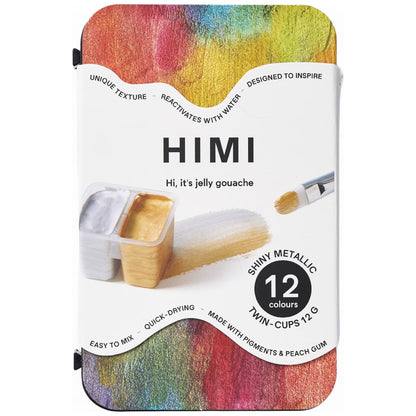 Tinta Guache Profissional Himi 12 Cores Metálicas