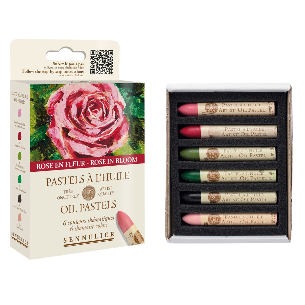 Pastel Oleoso Sennelier 06 Cores Rose En Fleur