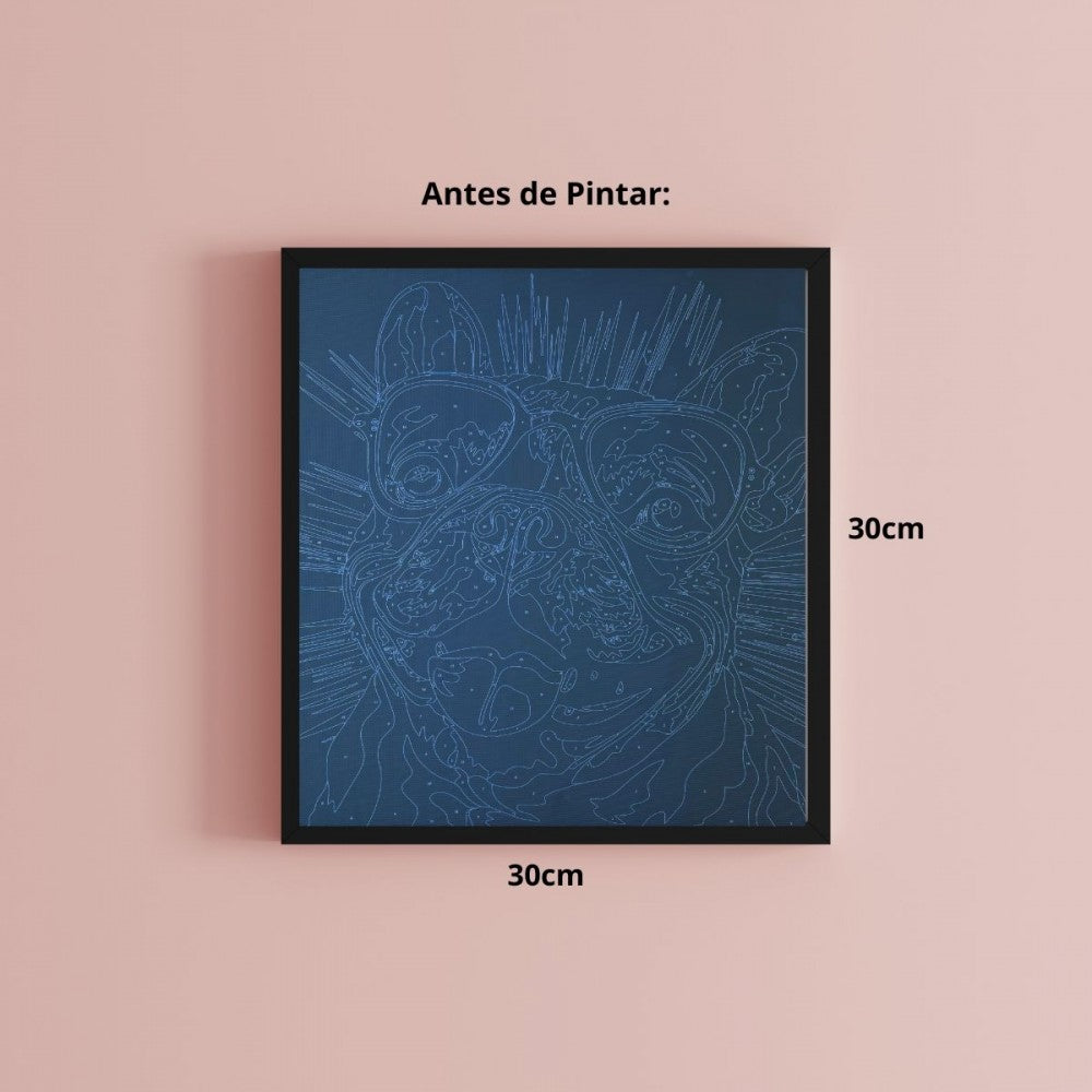 Conjunto Pintura Numerada Arte Terapia 30X30cm Buldogue Style