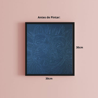 Conjunto Pintura Numerada Arte Terapia 30X30cm Buldogue Style