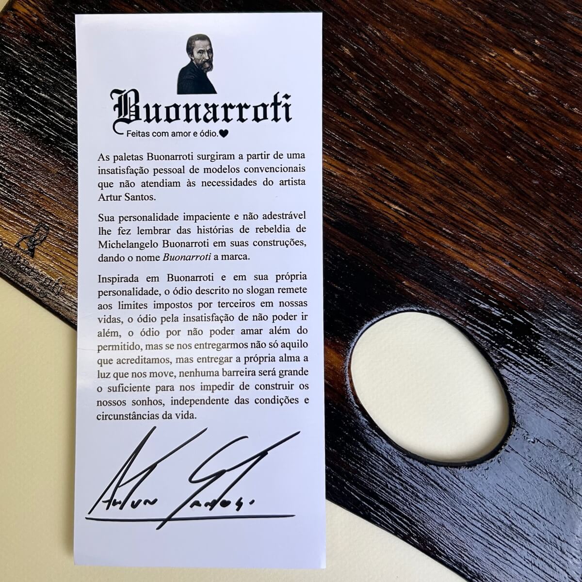 Paleta de Madeira Para Pintura Oval Buonarroti