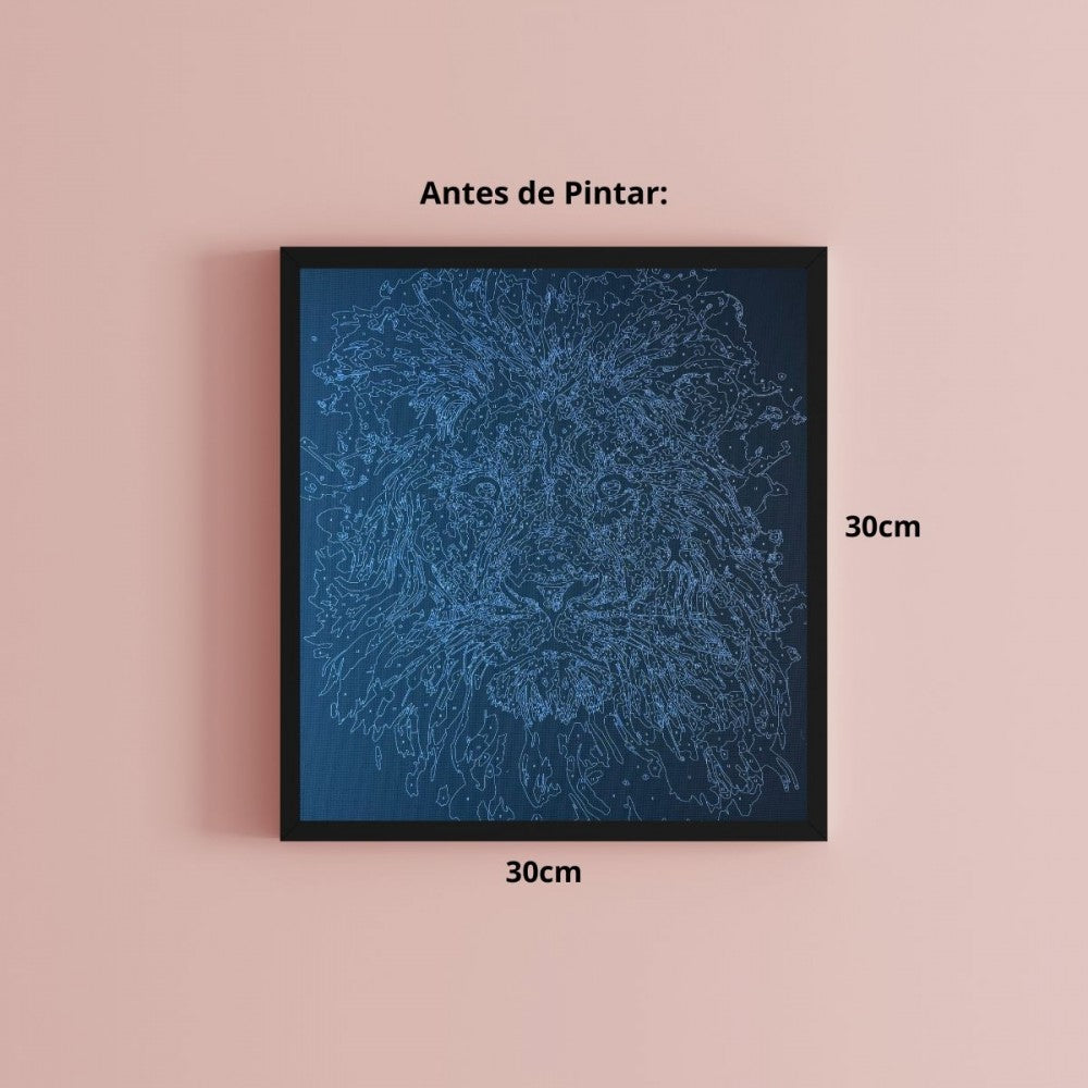 Conjunto Pintura Numerada Arte Terapia 30X30cm Leão