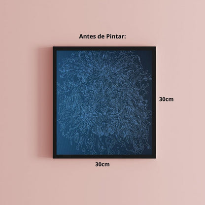 Conjunto Pintura Numerada Arte Terapia 30X30cm Leão