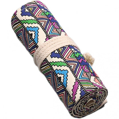 Estojo Enrolável em Tecido Sinoart – 72 Compartimentos para Lápis e Outros