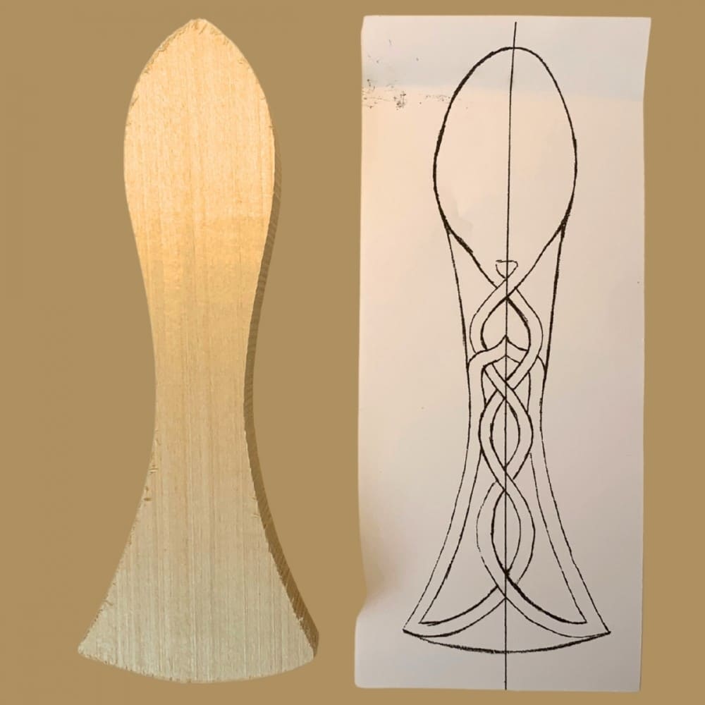Conjunto Escultura em Madeira Beavercraft DIY Colher Celta