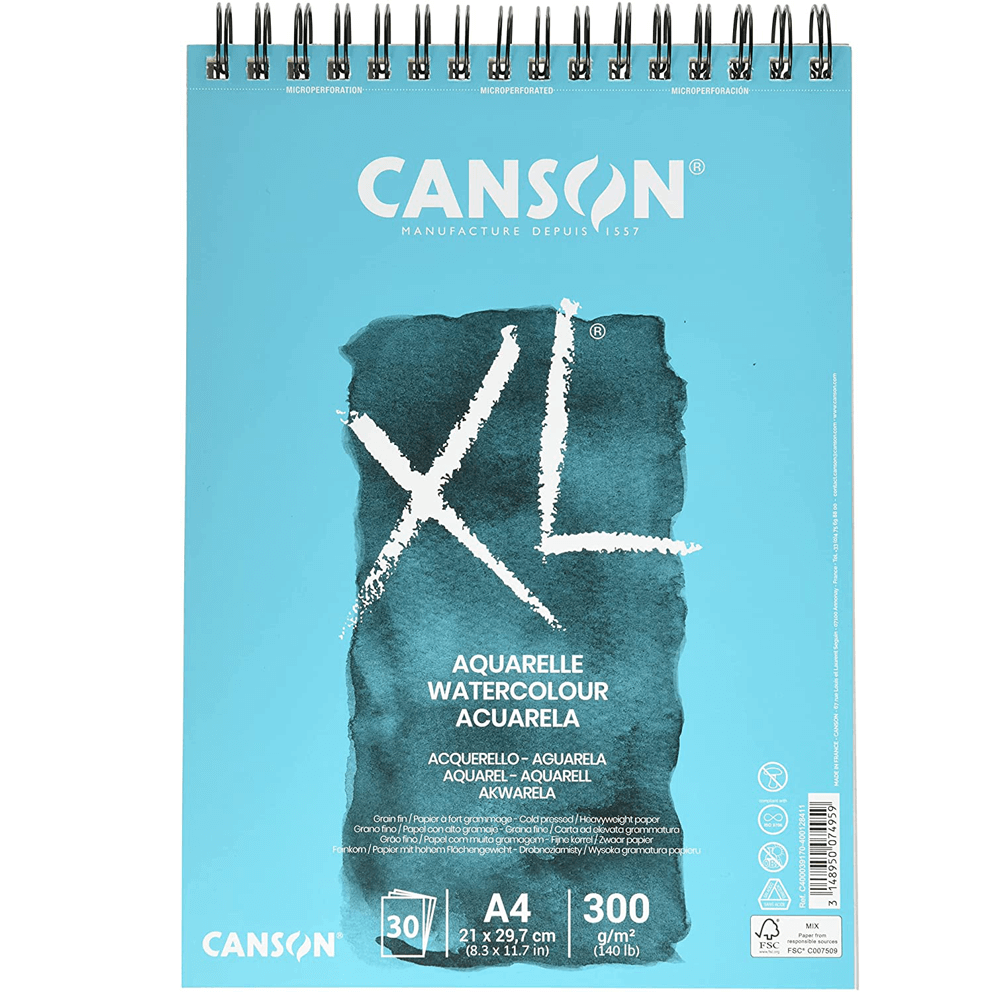 Bloco de Papel Canson XL Aquarelle 300g/m² A4