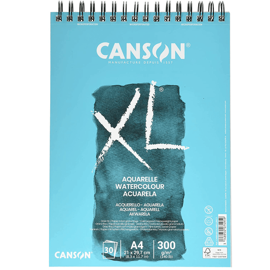 Bloco de Papel Canson XL Aquarelle 300g/m² A4
