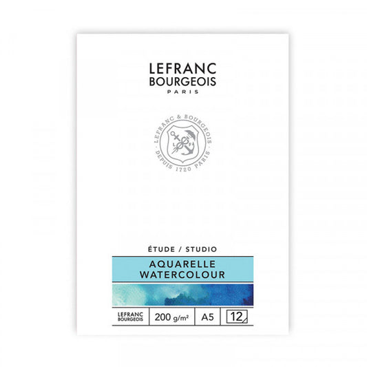 Bloco de Papel Para Aquarela Lefranc & Bourgeois 200g/m² A5 12 Folhas