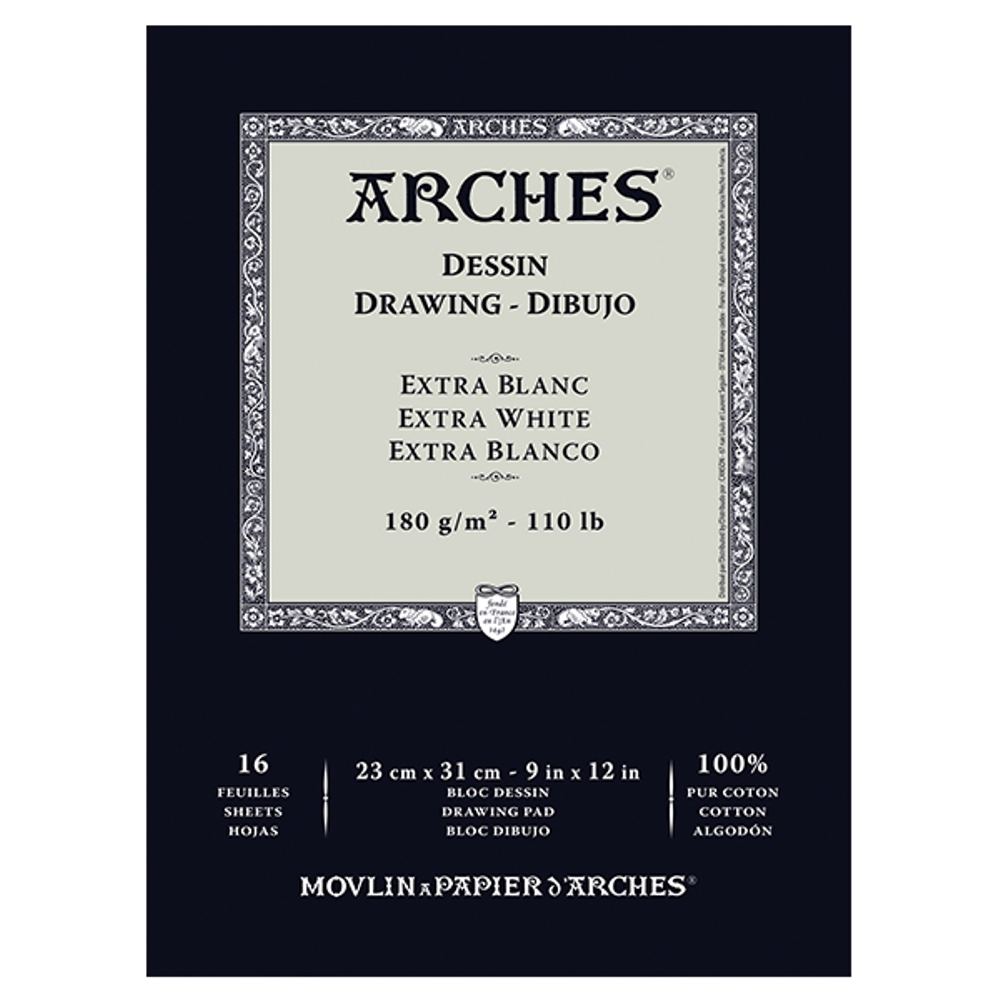 Bloco de Papel Para Desenho Profissional Arches Extra Branco