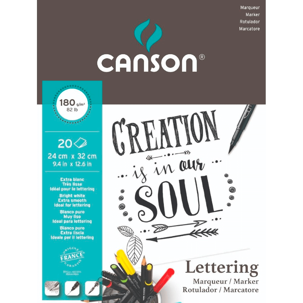 Bloco Para Lettering Canson Marker A4 180g/m² 20 Folhas 