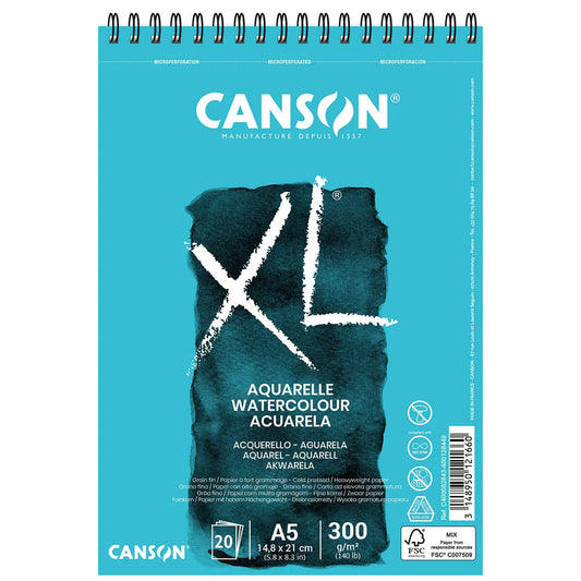 Bloco de Papel Canson XL Aquarelle 300g/m² A5