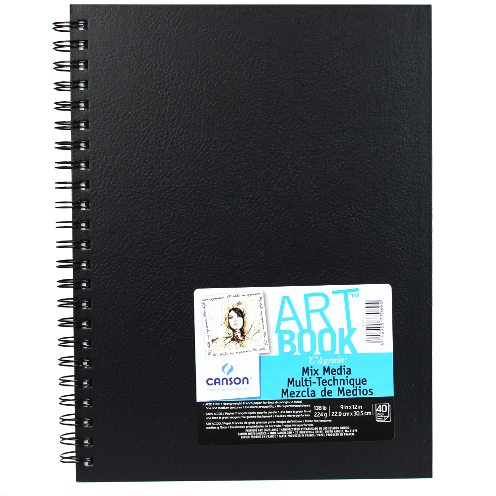 Bloco de Sketch Book Mix Media Canson 22,9X30,5cm 40 folhas