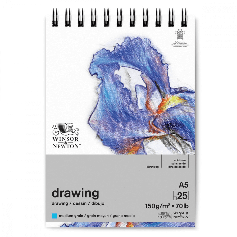 Bloco de papel para desenho Winsor & Newton Drawing 150g A5 25 folhas 