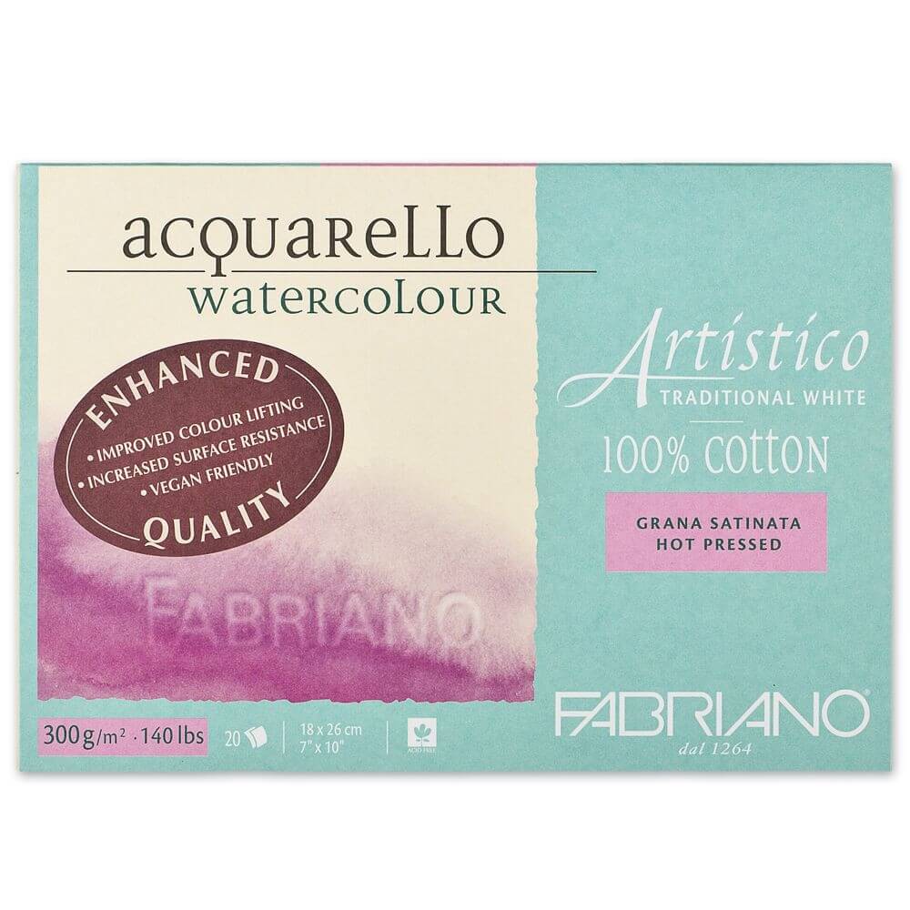 Bloco de Papel Para Aquarela Acquarello Fabriano Vegan GS 300g/m² 18x26cm