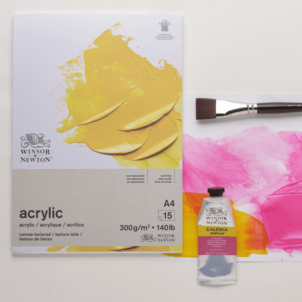 Bloco de papel tinta acrílica Winsor & Newton 300g A3 15 folhas branco natural 