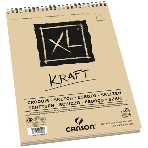 Bloco de Papel Canson XL Kraft 90g/m² A3