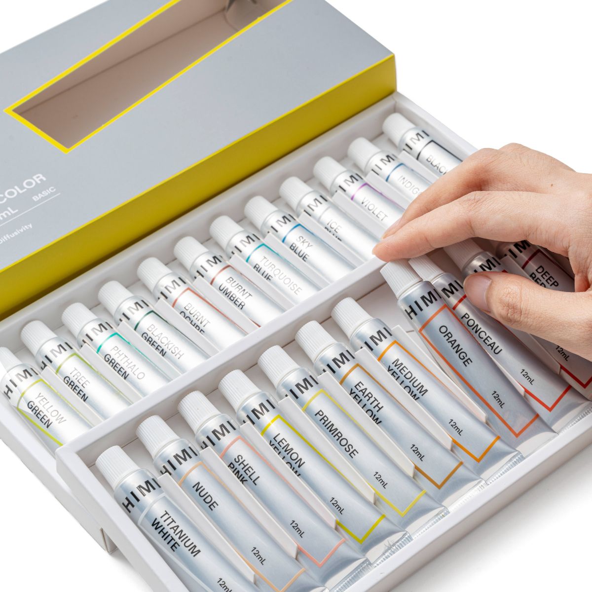 Conjunto Aquarela Himi 24 Cores 12ml + 19 Acessórios