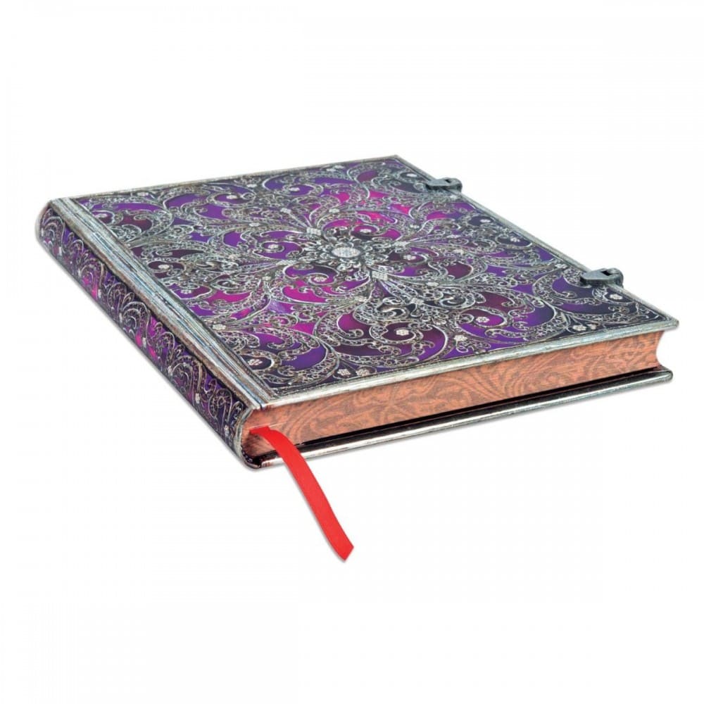 Paperblanks Silver Filigree Aubergine Ultra Capa Dura Pautado