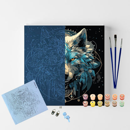 Conjunto Pintura Numerada Arte Terapia 30X30cm Lobo