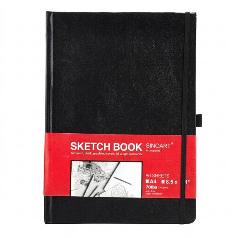 Bloco Artist Sketch Book Sinoart 80 Folhas 100G A4 Capa Dura