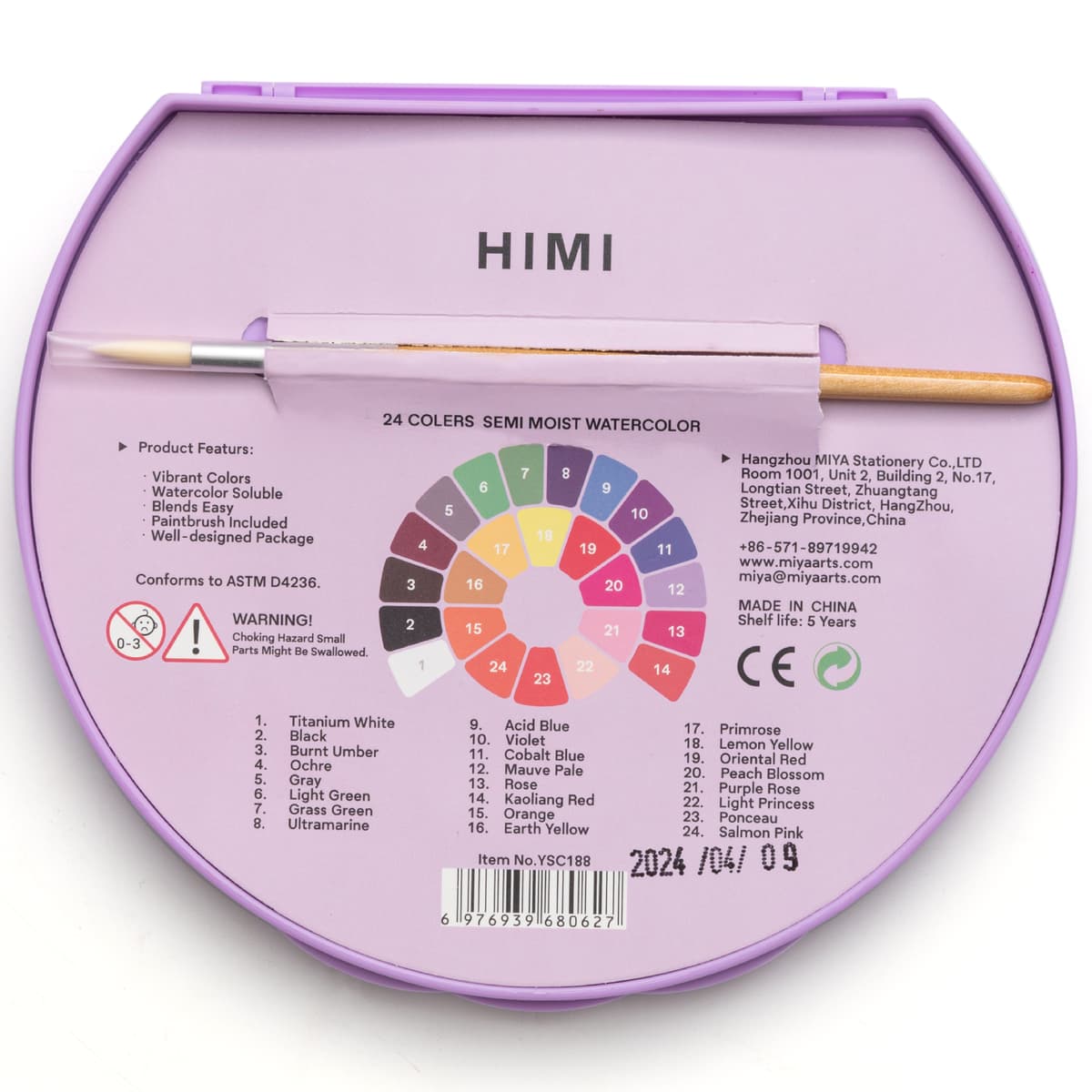 Aquarela Himi 24 Cores Úmidas