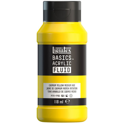 Tinta Acrílica Liquitex Basics Fluída 118ml Cadmium Yellow Medium Hue