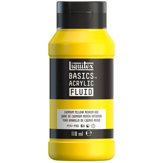 Tinta Acrílica Liquitex Basics Fluída 118ml Cadmium Yellow Medium Hue