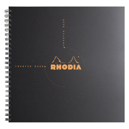 Caderno Quadriculado Reverse Rhodia 21X21cm Capa Preta