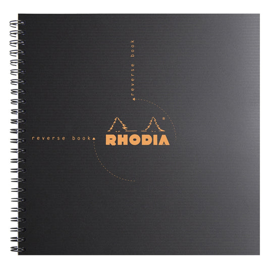 Caderno Quadriculado Reverse Rhodia 21X21cm Capa Preta
