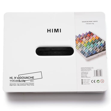 Estojo Branco C/ Tinta Guache Profissional Himi 112 Cores