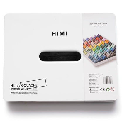 Estojo Branco C/ Tinta Guache Profissional Himi 112 Cores