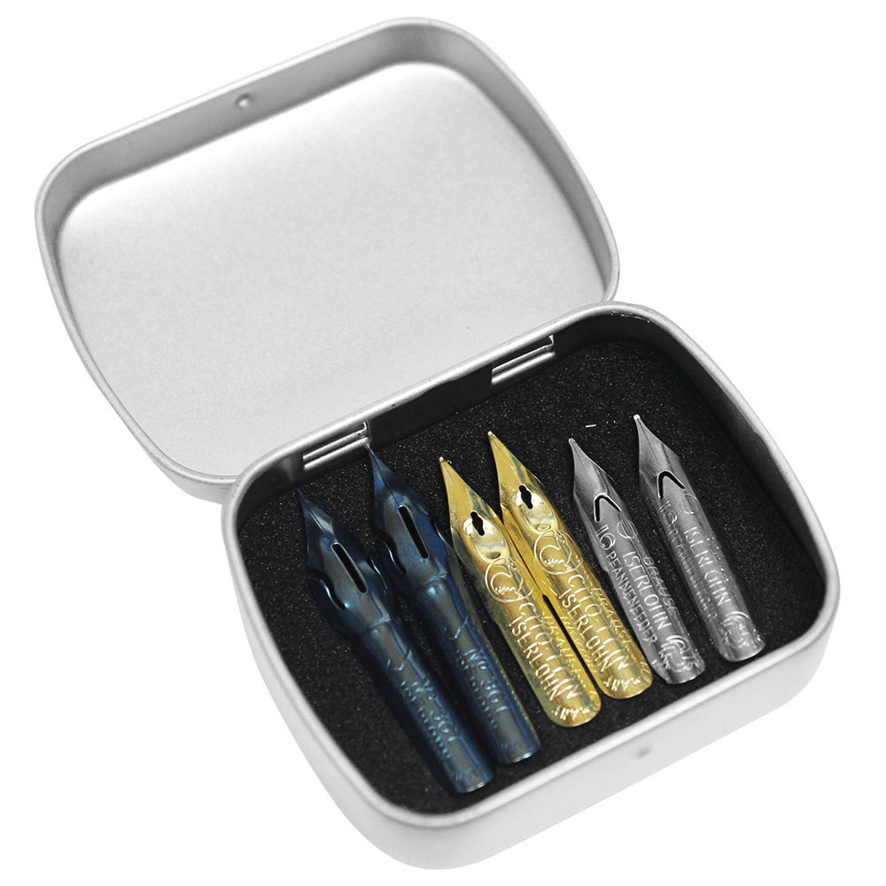 Estojo Caligráfico J. Herbin com 6 Penas Brause