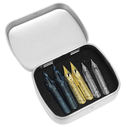 Estojo Caligráfico J. Herbin com 6 Penas Brause