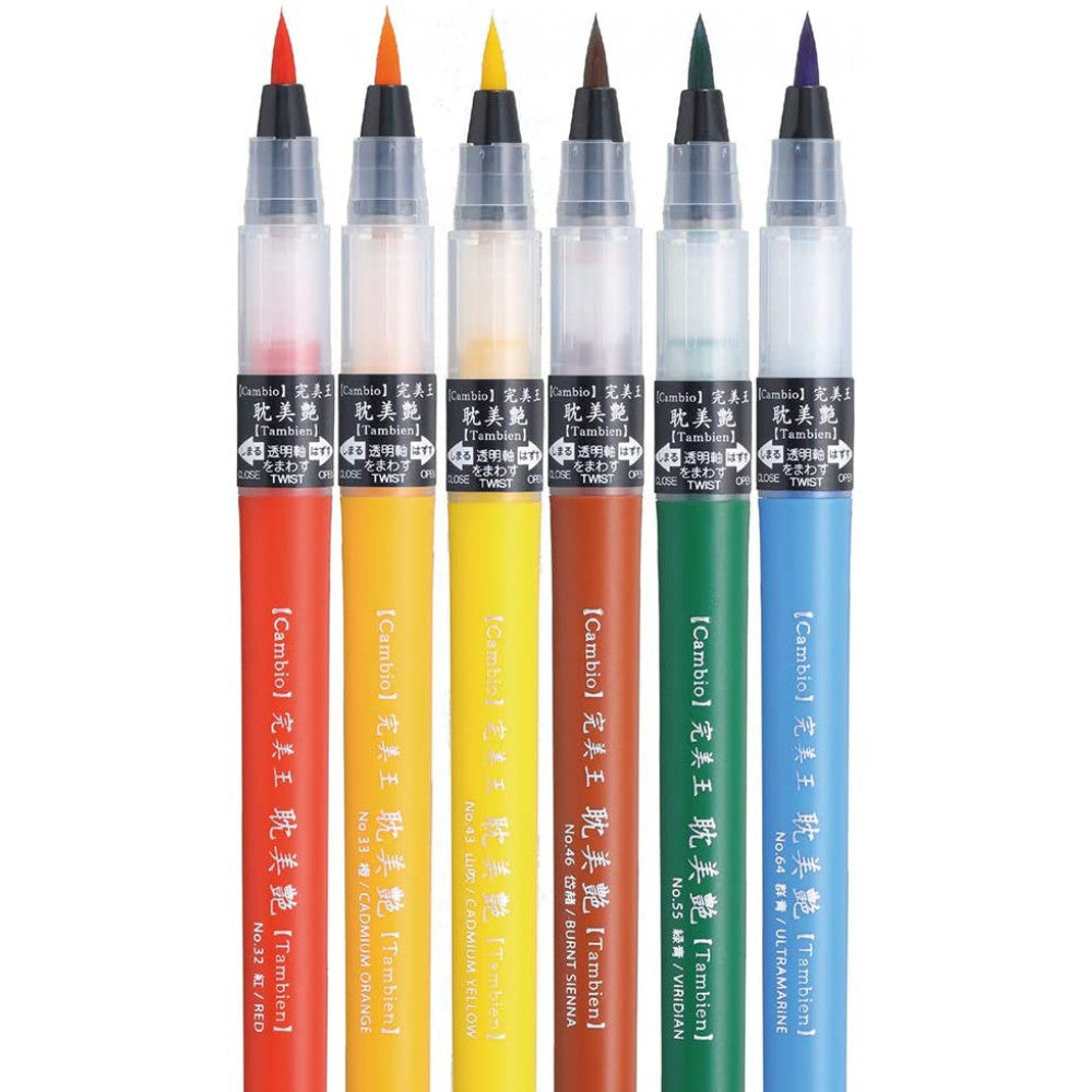 Caneta Pincel Kuretake Cambio Tambien Set A 06 Cores