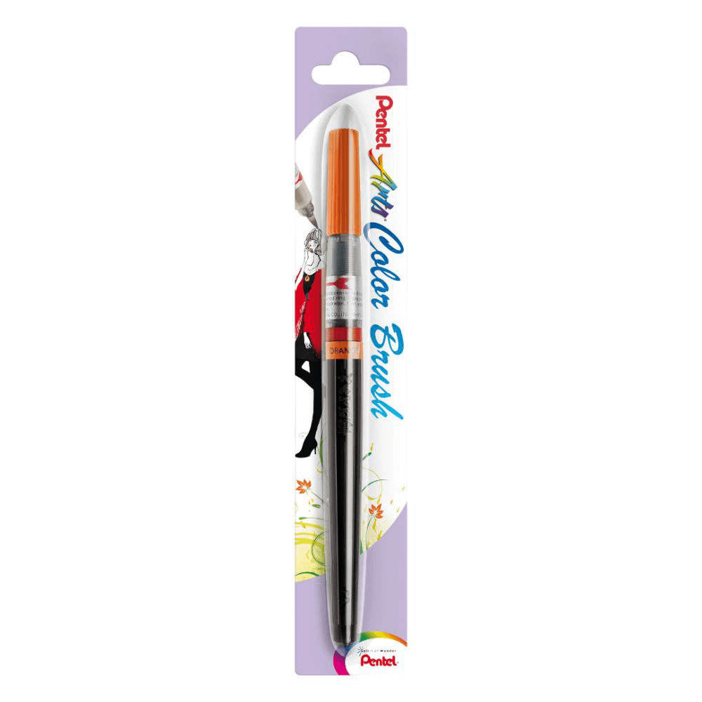 Caneta Pincel Aquarela Color Brush Pentel Orange 107