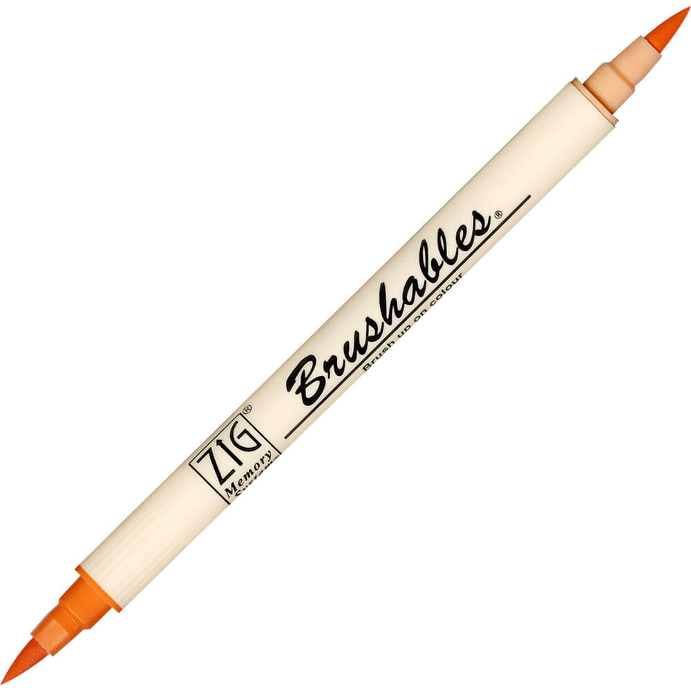 Caneta Brushables Ponta Dupla Kuretake Orange