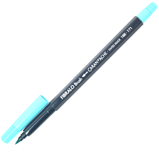 Caneta Aquarelável Fibralo Brush Caran d'Ache Azul Claro 171