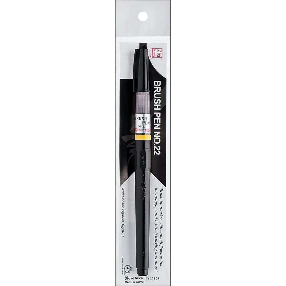 Caneta Fude Pen Kuretake Média Preta