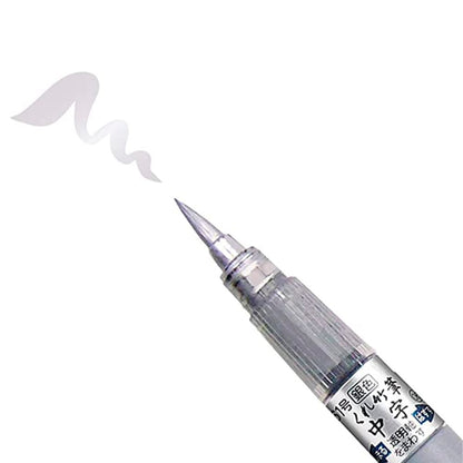 Caneta Fude Pen Kuretake Cor Prata Ponta Média