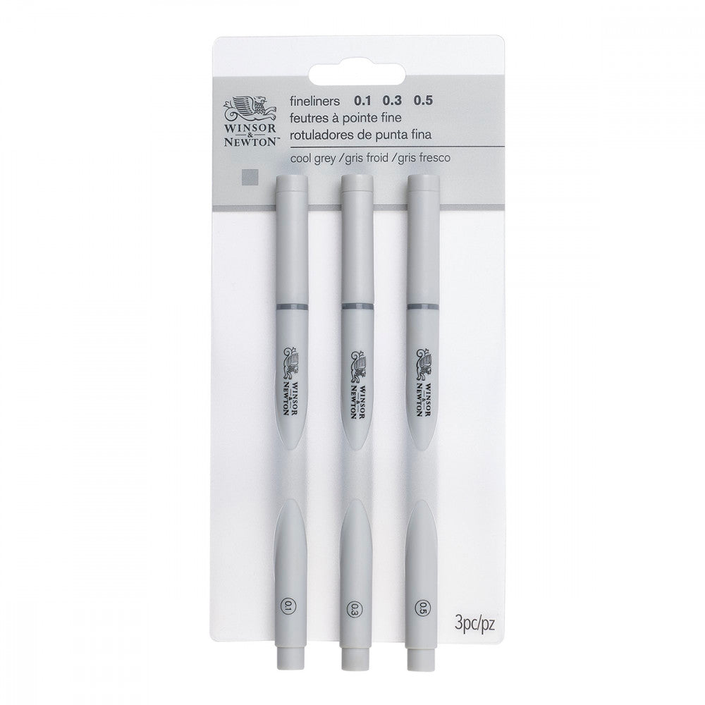 Caneta Nanquim Winsor & Newton 3 Pontas Cinza