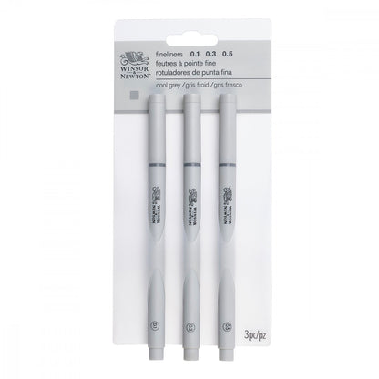 Caneta Nanquim Winsor & Newton 3 Pontas Cinza